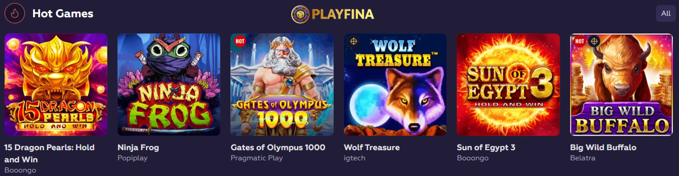 real money pokies at Playfina Casino