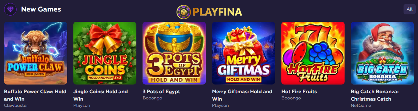 Playfina casino best games