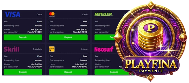 banking at playfina casino