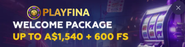 Welcome package at playfina casino